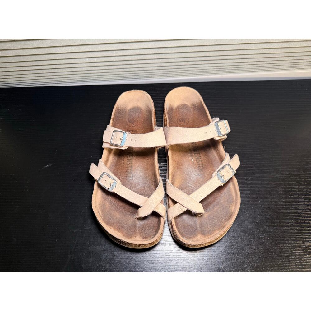 Birkenstock Mayari Sandals Women’s EU 37 US 6 Tan Nubuck Leather Double Strap